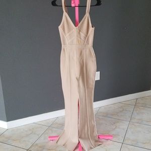 Nude jumpsuit bandage NWOT Small